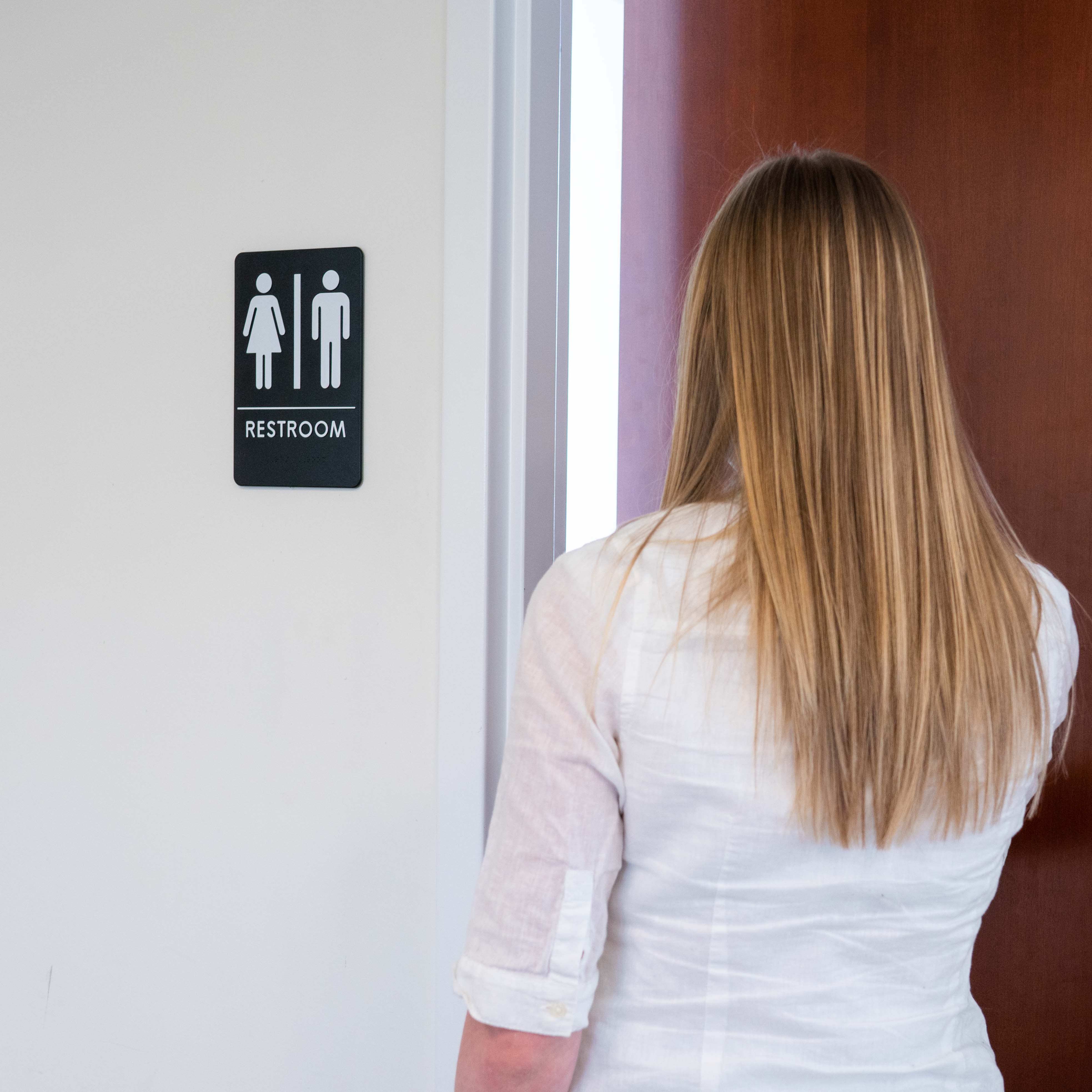 Unisex Restroom Sign ADA Bathroom Door Sign for Offices Businesses