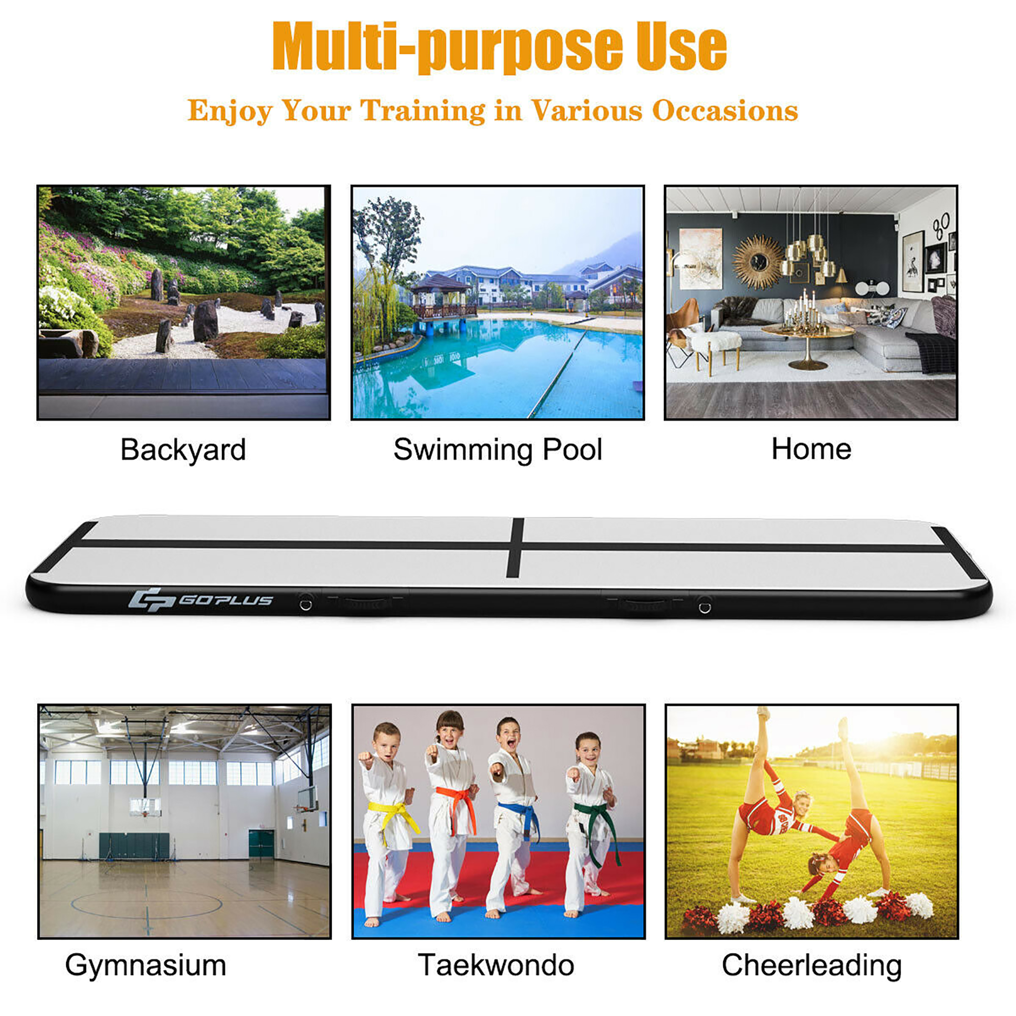 Goplus 10FT Inflatable Gymnastics Tumbling Mat w/ Pump - Picture 8 of 31