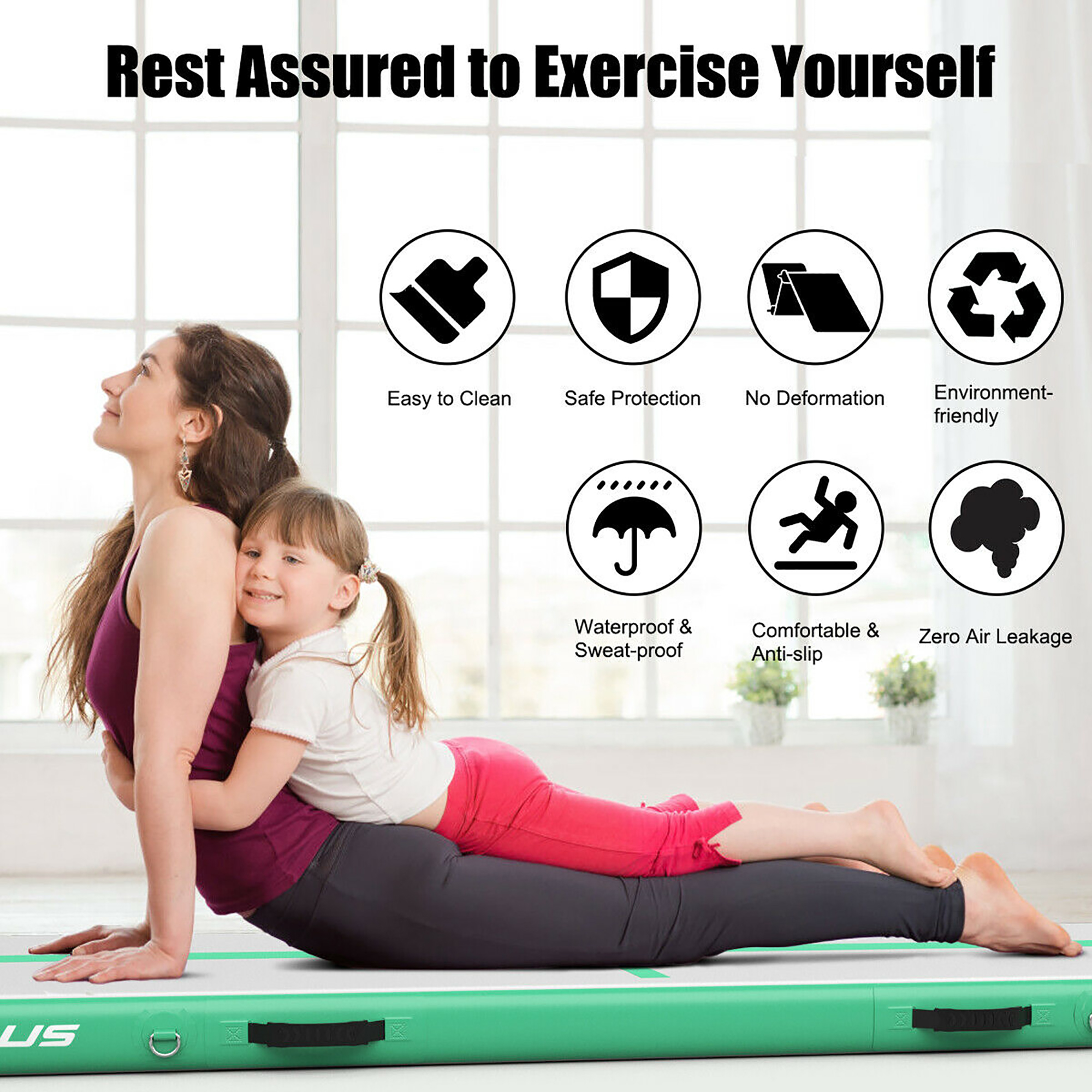 Goplus 10FT Inflatable Gymnastics Tumbling Mat w/ Pump - Picture 16 of 31