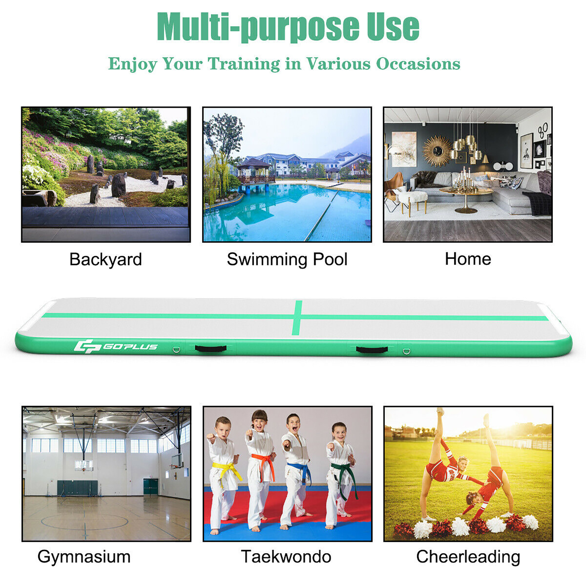 Goplus 10FT Inflatable Gymnastics Tumbling Mat w/ Pump - Picture 19 of 31