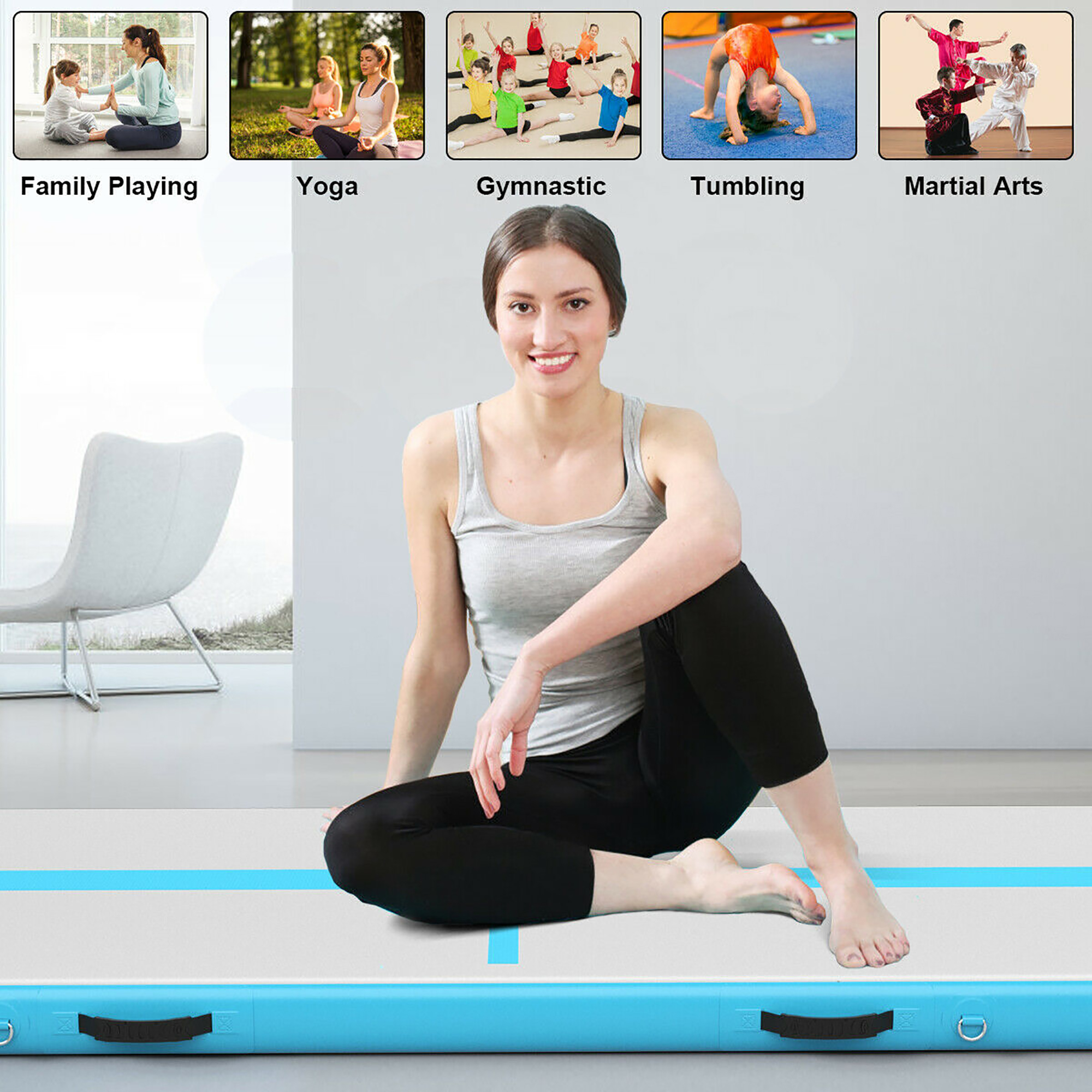 Goplus 10FT Inflatable Gymnastics Tumbling Mat w/ Pump - Picture 27 of 31