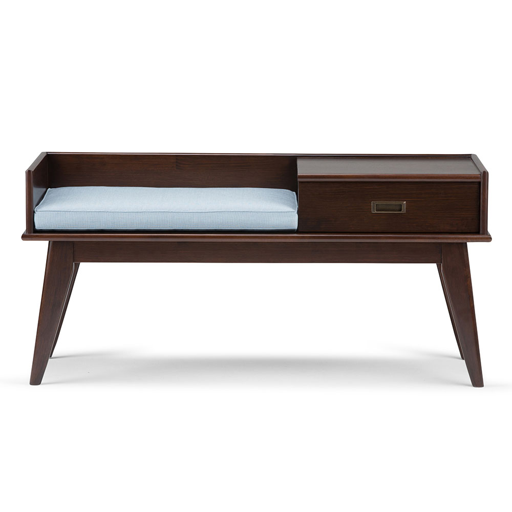 Draper Mid Century Solid Hardwood Entryway Storage Bench eBay