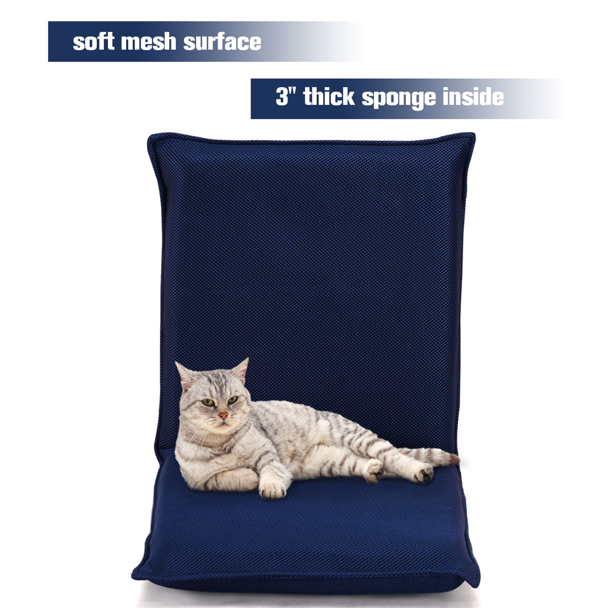 Adjustable 6-Position Floor Chair Folding Lazy Man Sofa Chair Multiangle Navy - Picture 8 of 10