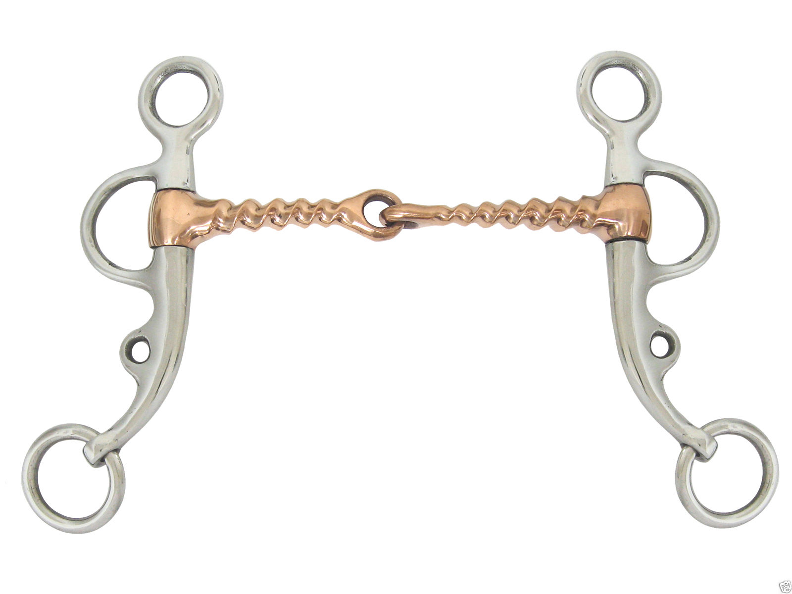 Argentine Horse Snaffle Bit Copper Corkscrew Mouth 713331037736 eBay