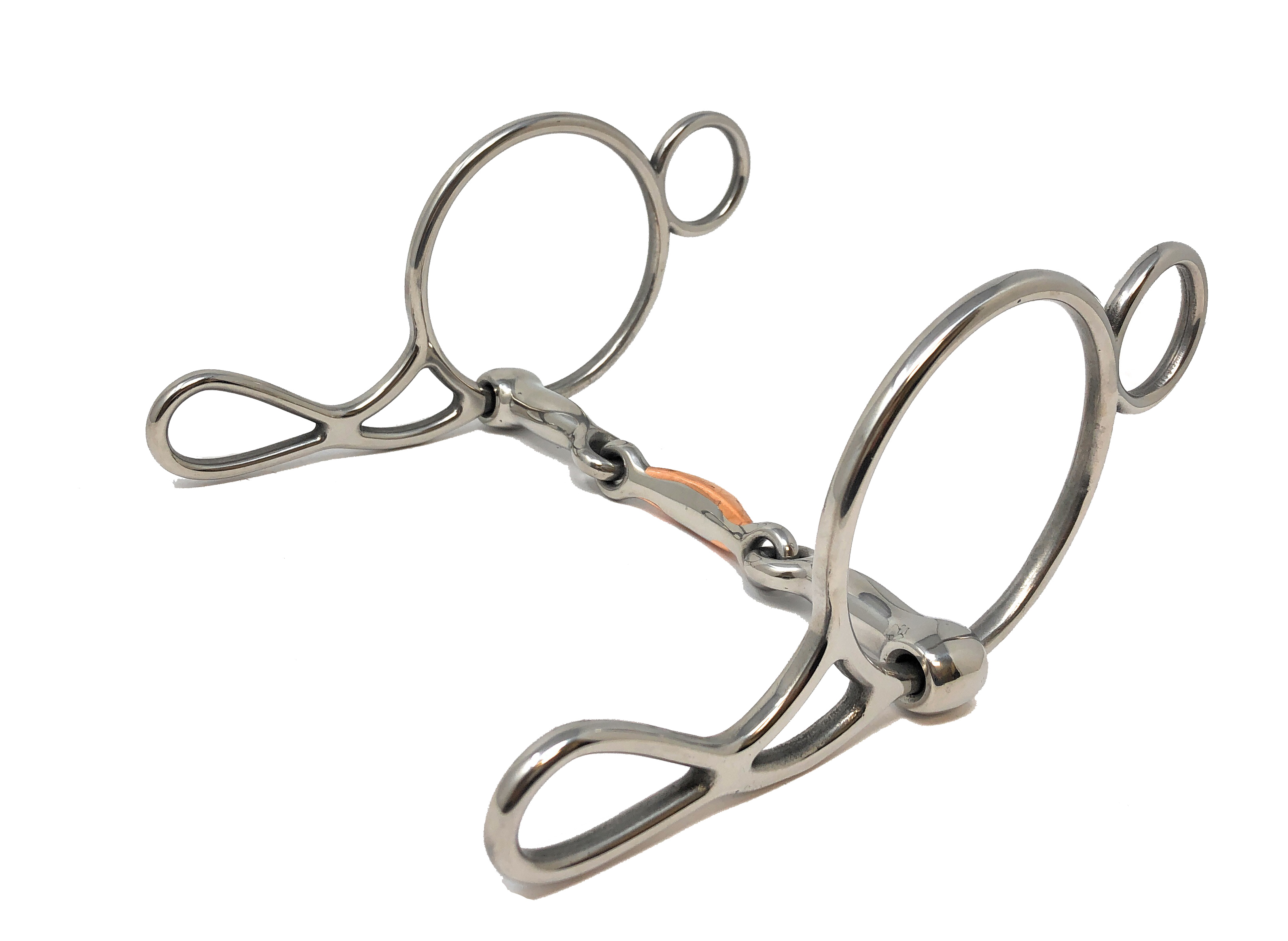 Moon Dogbone Wonder Gag Horse Bit Copper Snaffle Stainless Steel Cheeks