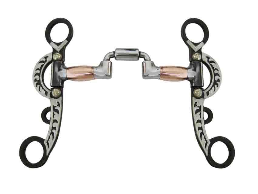 AJ Tack Wholesale Horse Correction Show Bit 5 1/4 Swivel Port Copper Inlay Steer Head Concho AJ Tack Wholesale Horse Correction Show Bit 5 1/4 Swivel Port Copper Inlay Steer Head Concho