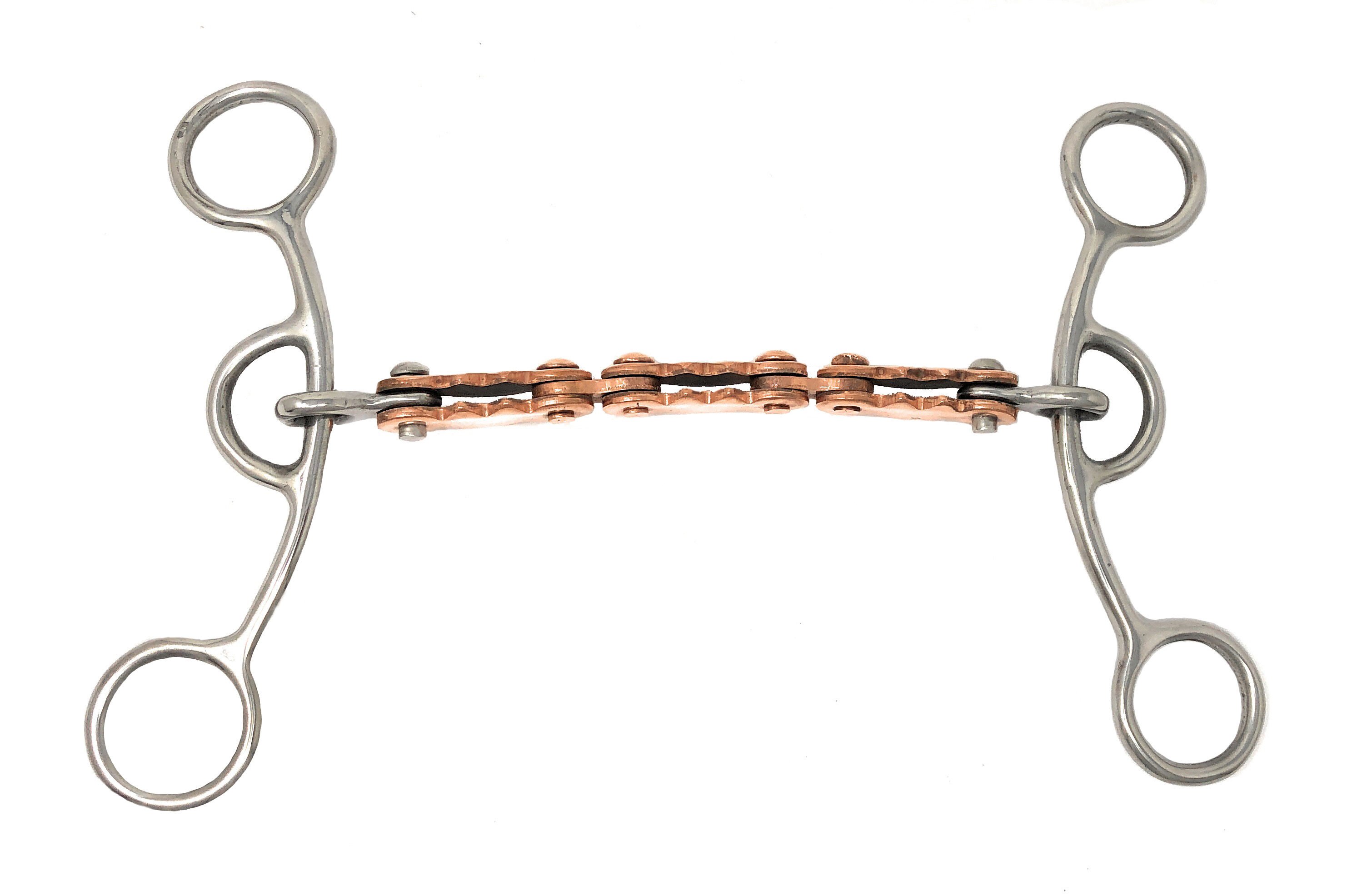 Barrel Gag Horse Bit 5.5 Inch Copper Bike Chain Mouth Stainless Steel
