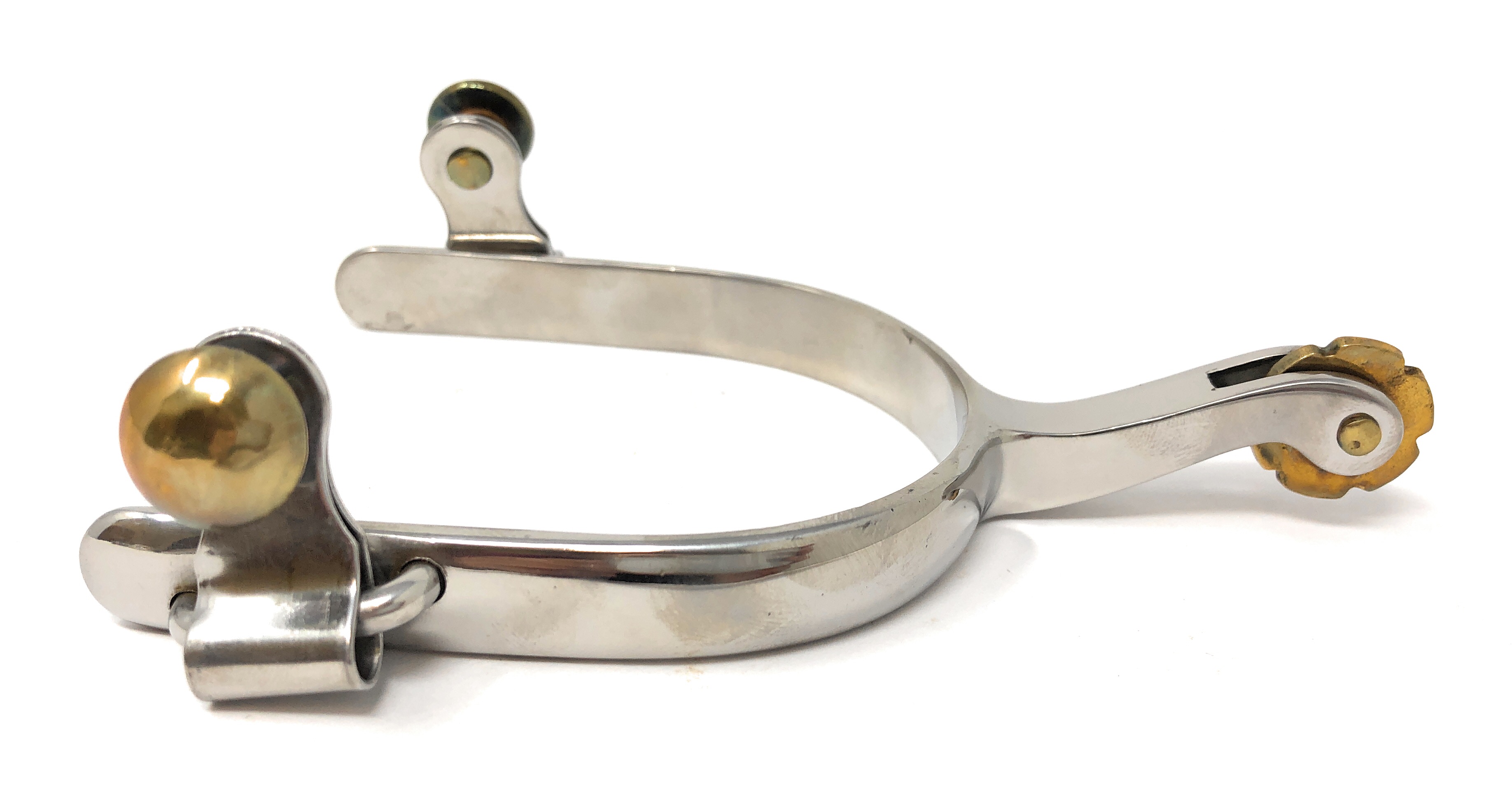 Stainless Steel All Around Roping Spurs Brass Rowels Mens 704129547346