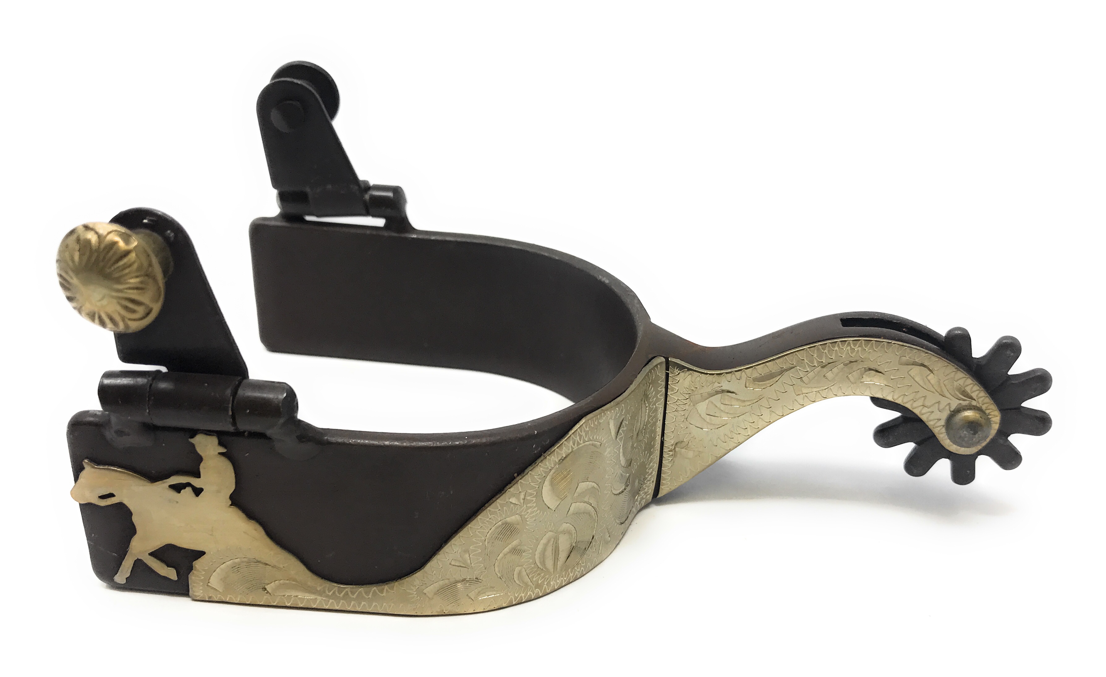 Reining Horse Show Spurs Silver Engraving Antique Brown Color Ladies eBay