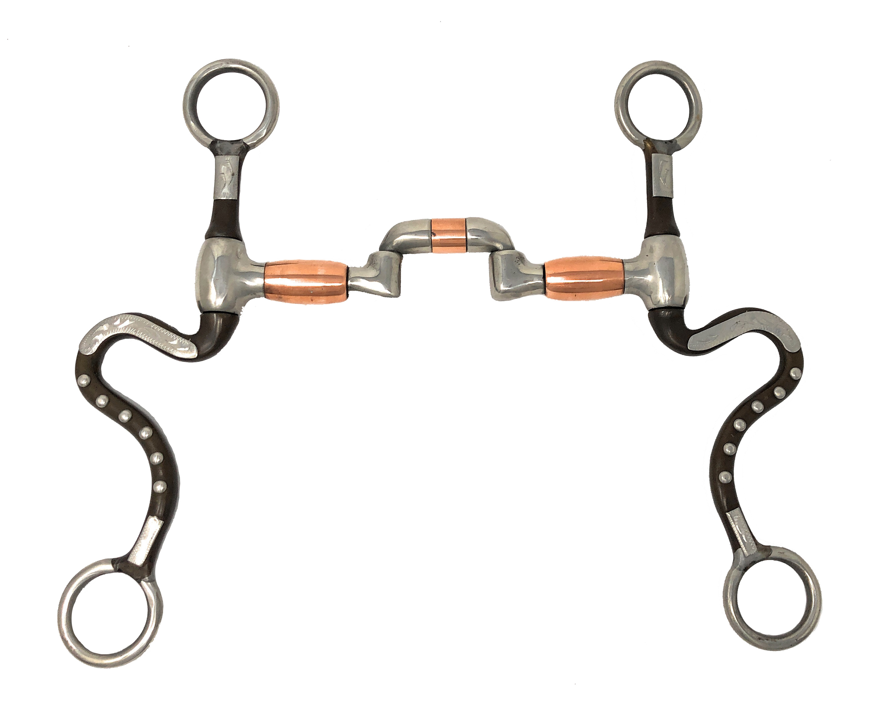 Calvary Swivel Cheeks Horse Bit Hinged Low Port Correction Mouth Copper