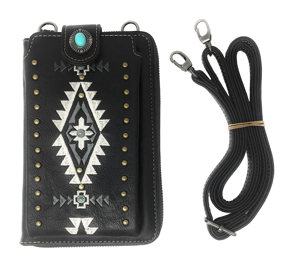 Montana West Womens Crossbody Wallet Embroidered Collection Cell Phone Case