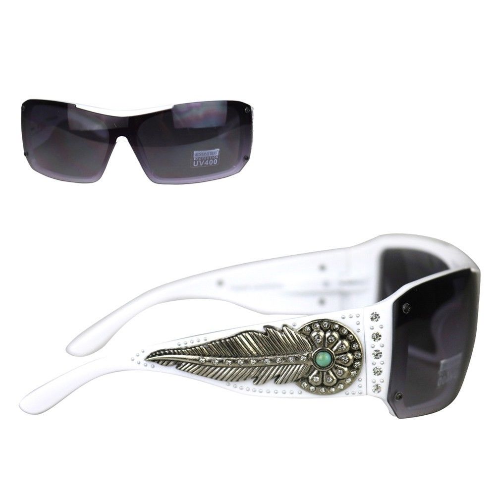 Montana West Ladies Sunglasses Rhinestones Flower Conchos Turquoise Stones UV400