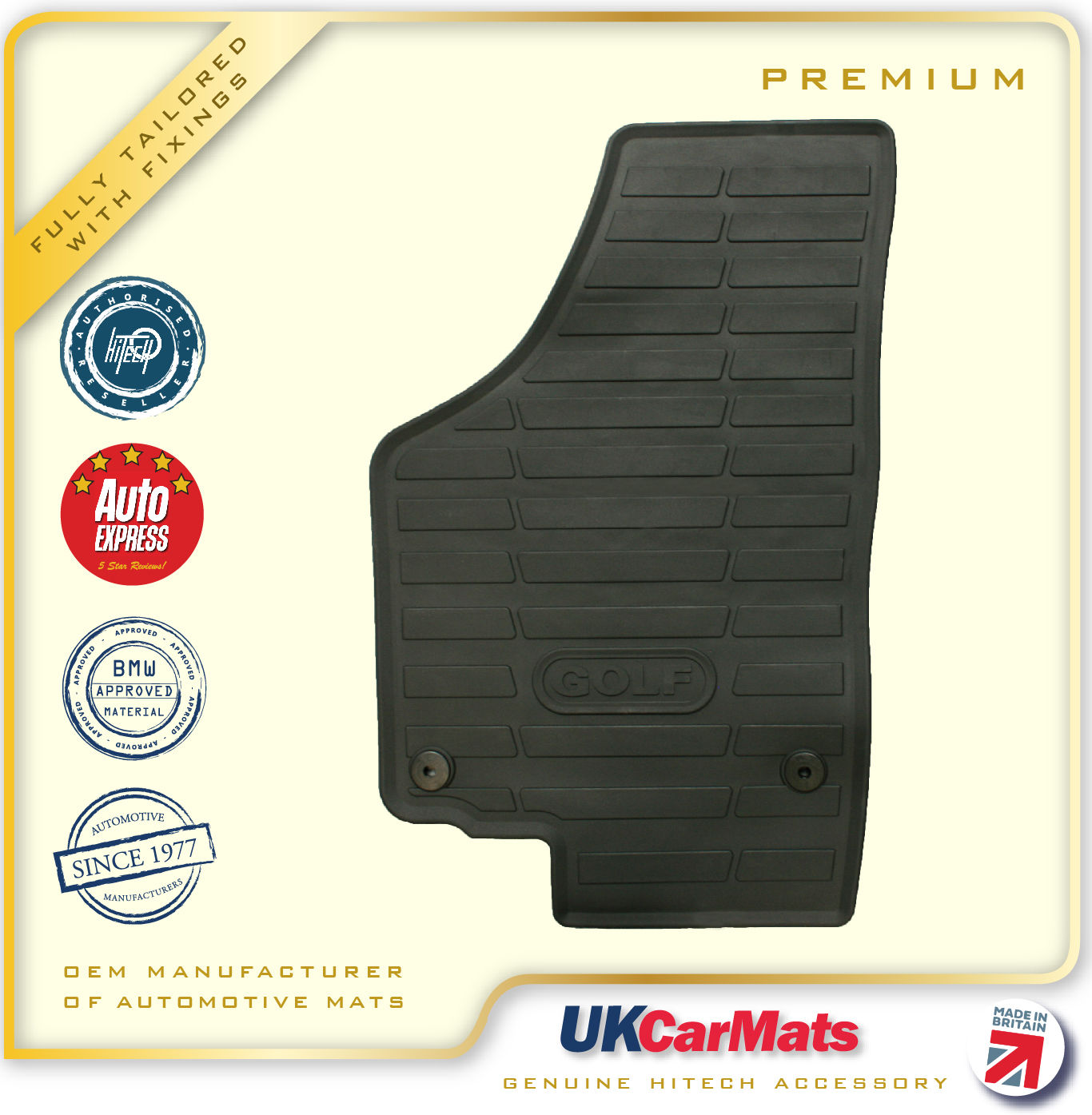 Genuine Hitech VW Golf Fully Tailored Premium Rubber Mats MK5/MK6 2007