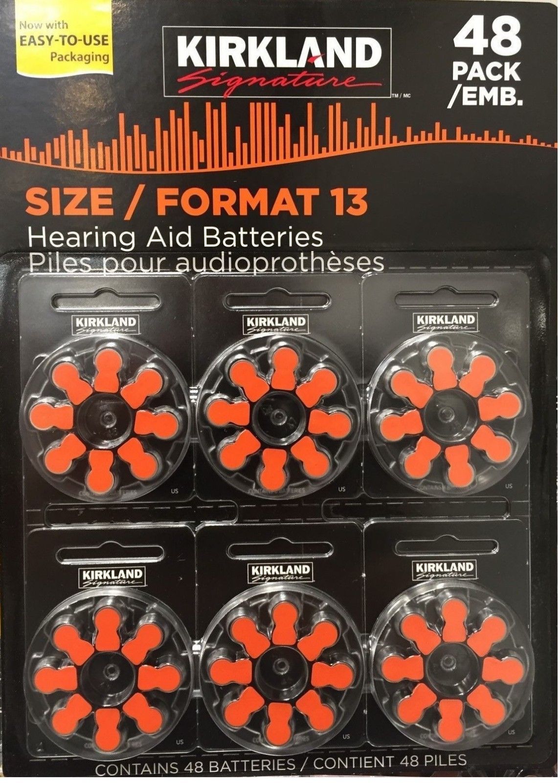 KIRKLAND SIGNATURE 48 Hearing Aid Batteries Premium ZincAir Sizes 10