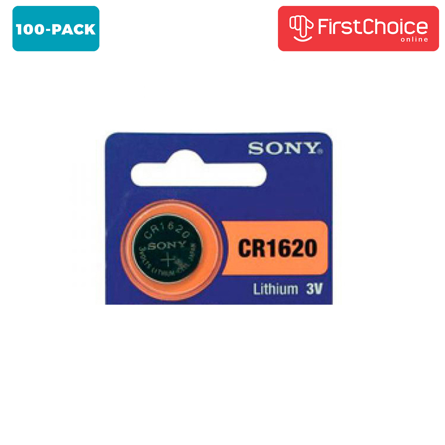 100 Sony CR1620 3V Battery Lithium Equivalent BR1620 DL1620 AWI L08