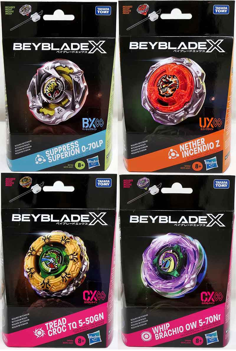 Beyblade X Starter Pack Set of 4 Whip Tread Nether Suppress