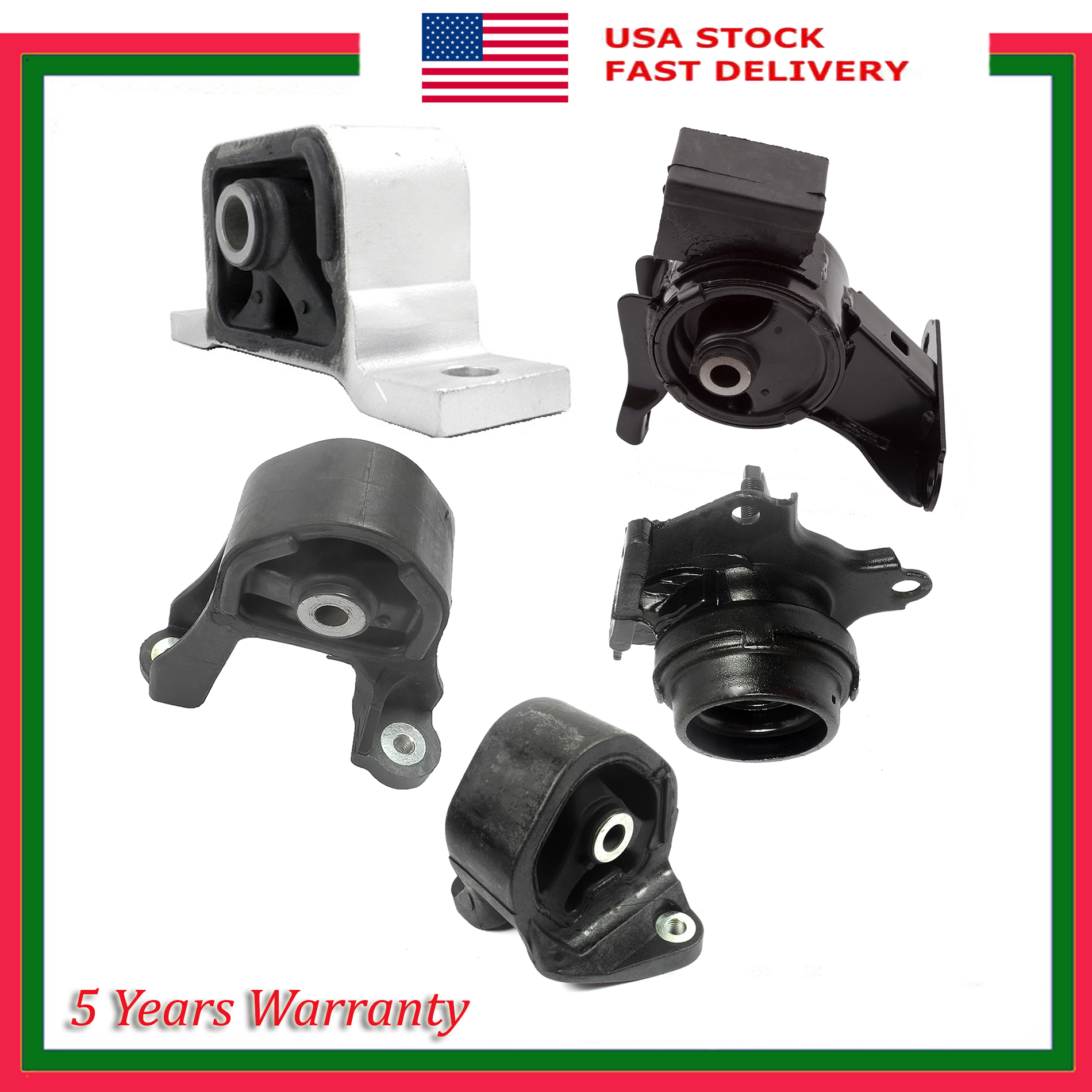 Set of 5PCS Engine Motor & Trans Mount Auto For Honda Element 2.4L 4WD