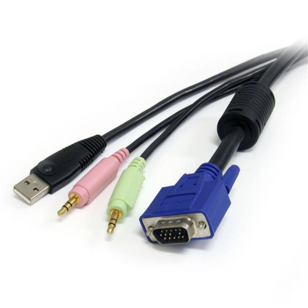 New 10 Ft 4In1 Usb Vga Kvm Cable With Audio And Microphone eBay