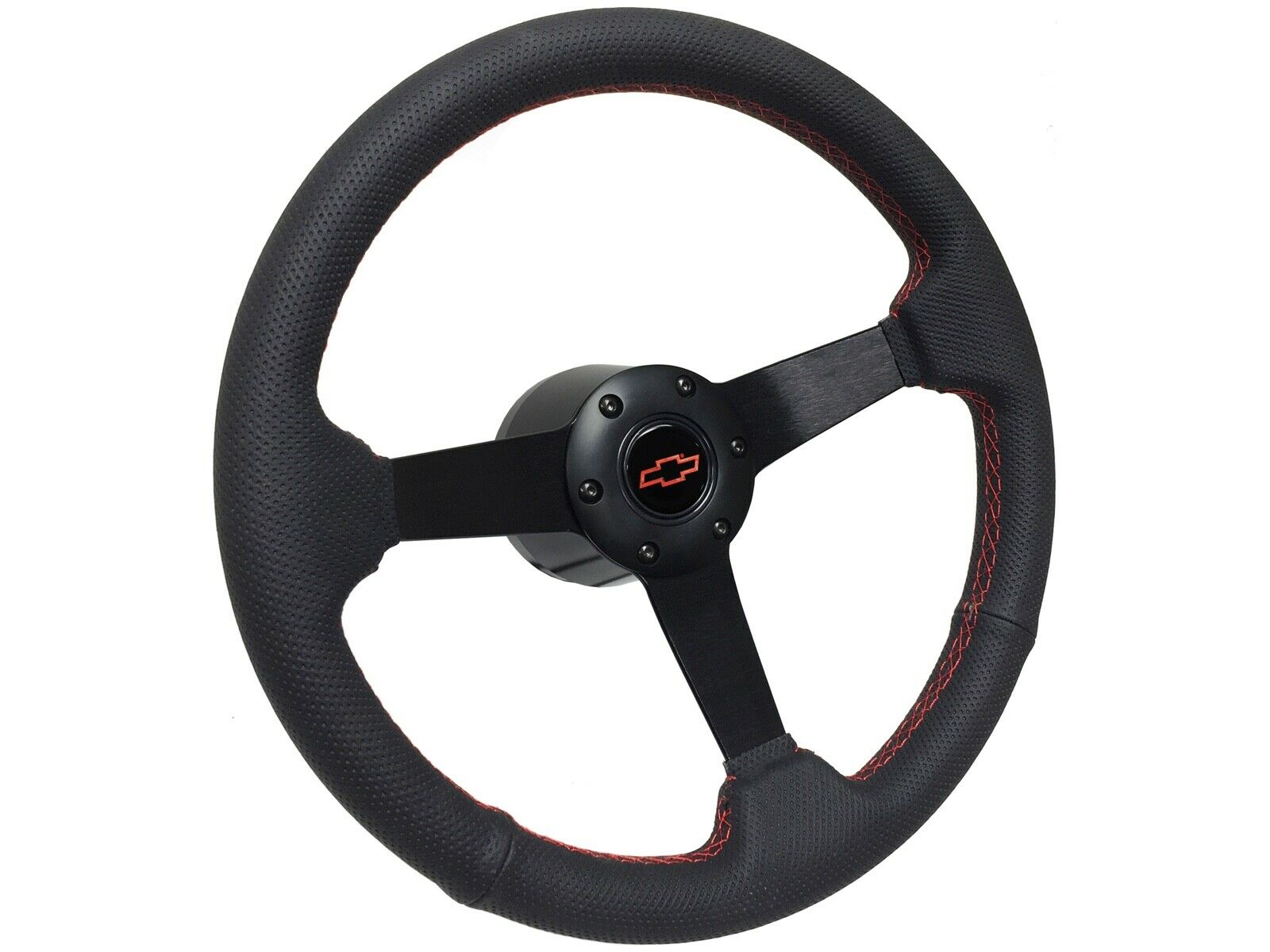 1969-94 Firebird S6 Leather Steering Wheel Solid Kit With Red Stitch - VSW