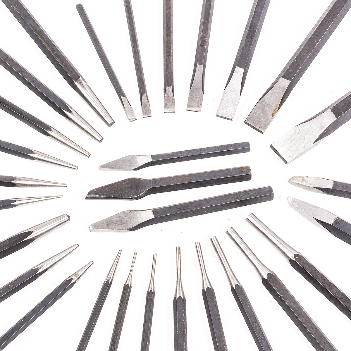 29 PC Master Mechanic's Steel Metal Punch & Chisel Punching Chisel Tool