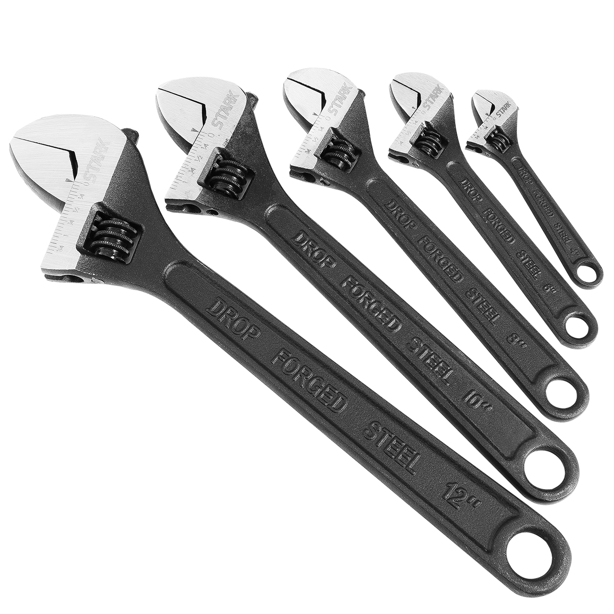 5pieces CrV Adjustable Wrench 4" 6" 8" 10" & 12" inch with Storage
