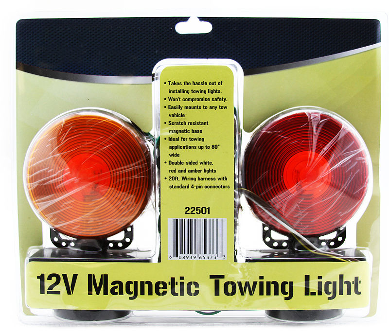 12V Magnetic Towing Tow Light Kit Trailer RV Tow Dolly Tail Towed Car