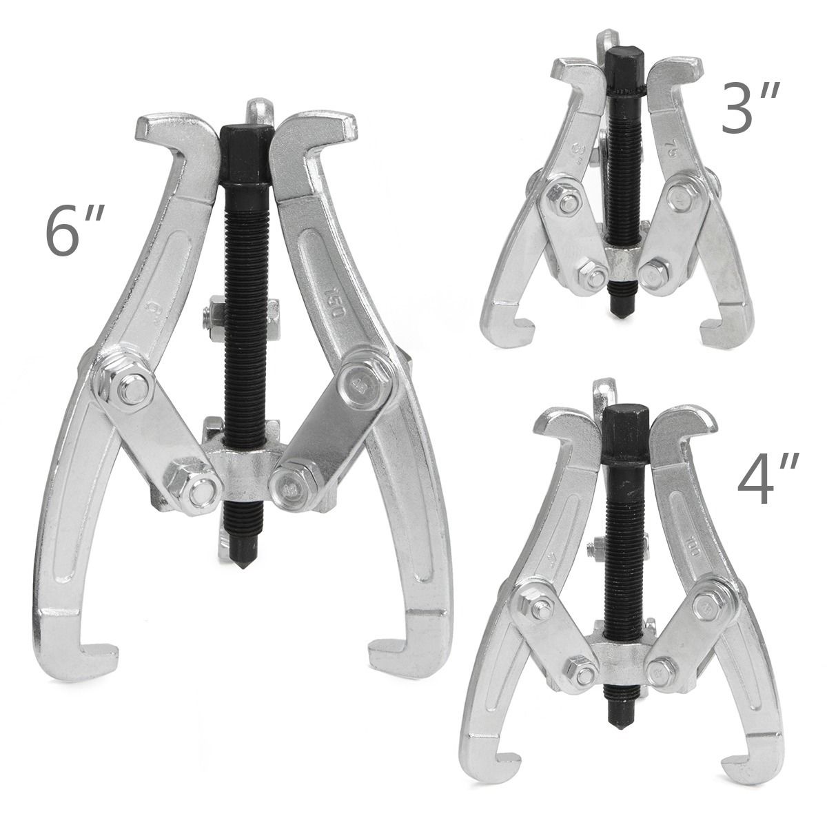 New 3pc 3 Jaw Gear Pulley Bearing Puller Set 3" 4" 6" Small Leg Large