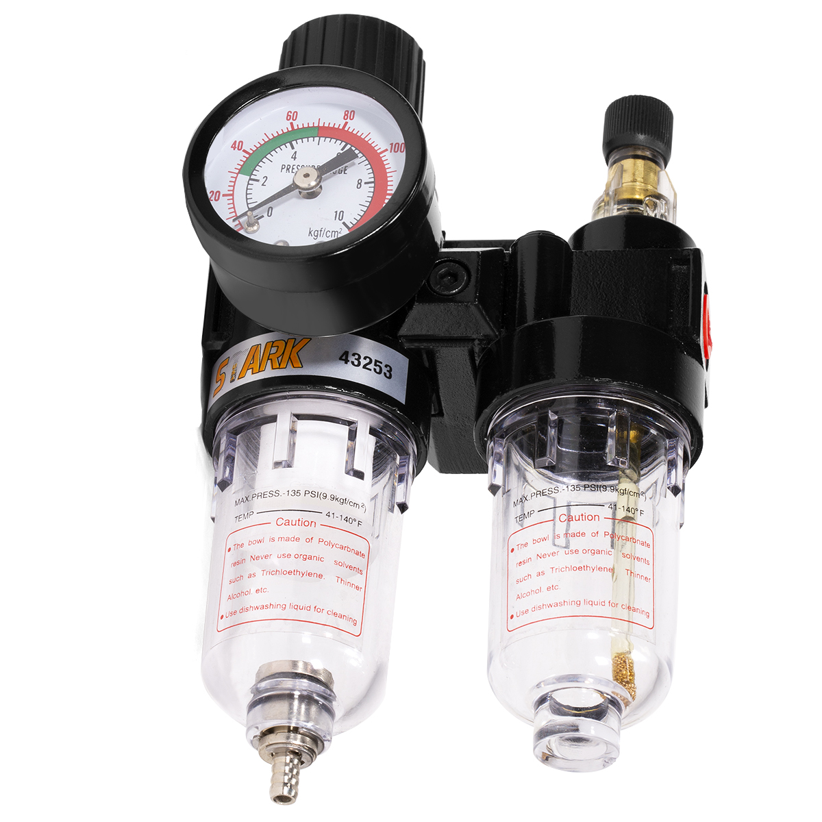 Twin Air Filter With Regulator Trap 1/4" NPT Inline Air Compressor