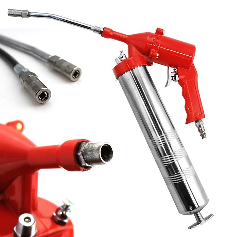 Air Pneumatic Grease Gun Set 1/4" NPT 14oz Cartridge Greasing Greaser