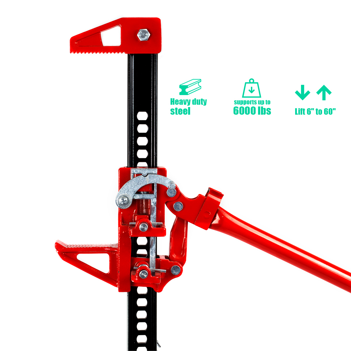 Off Road Ratcheting Farm Jack Truck High 60" Lift Bumper 3Ton Tractor