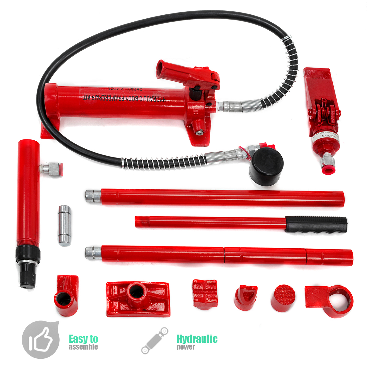 4 Ton Porta Power 4 Ton Body Frame Repair Kit Hydraulic Spreader Ram 4T