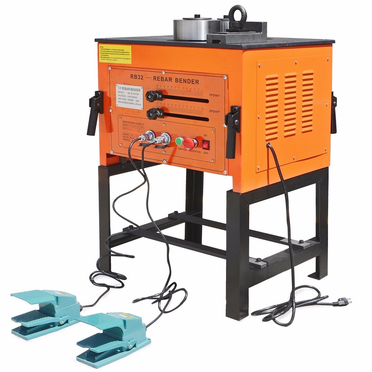 3000W Electric Rebar Bender Bending Table Bends 1.25" 32MM FREE stand