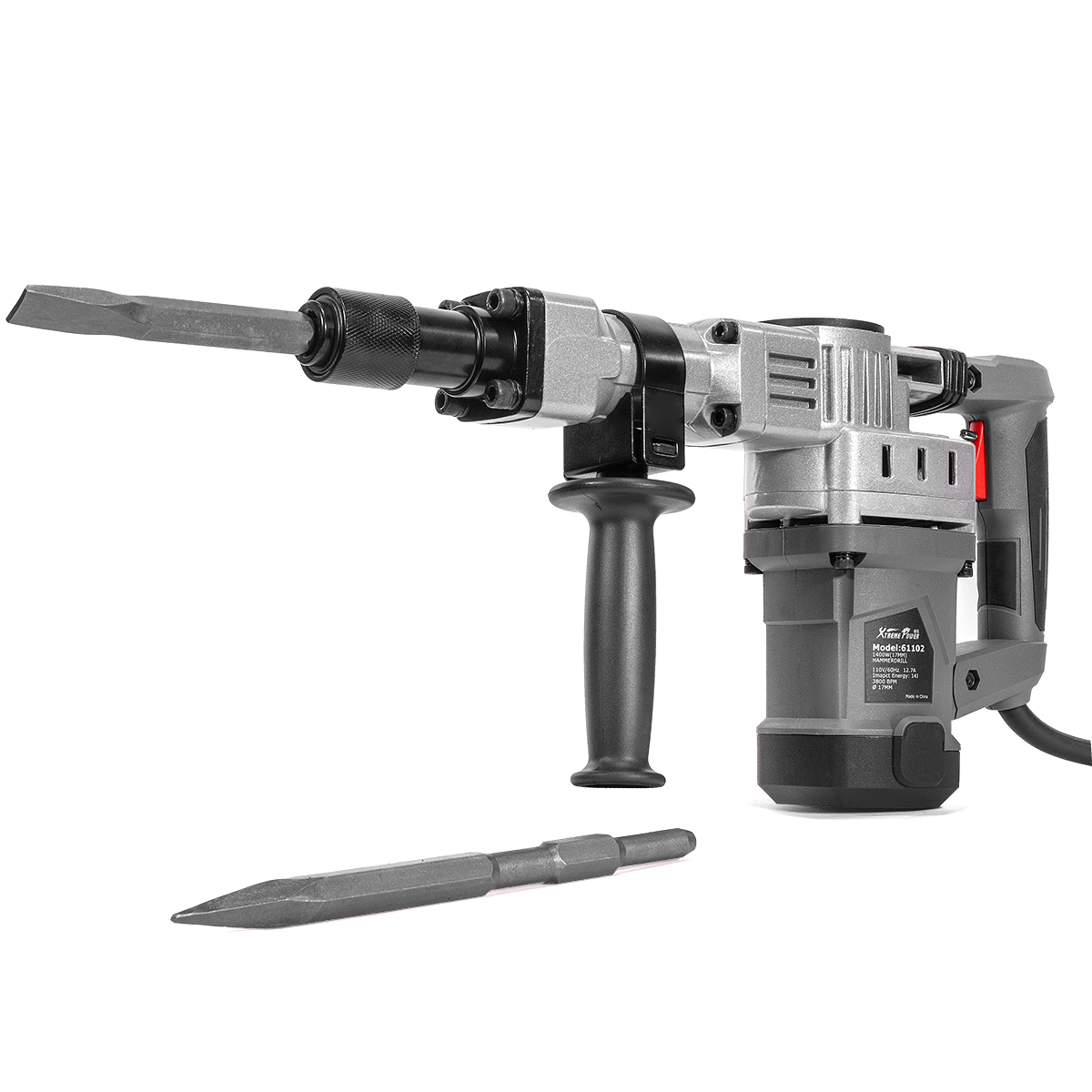 1400W 11/2" Electric Demolition Hammer Concrete Breaker w/ Chisels
