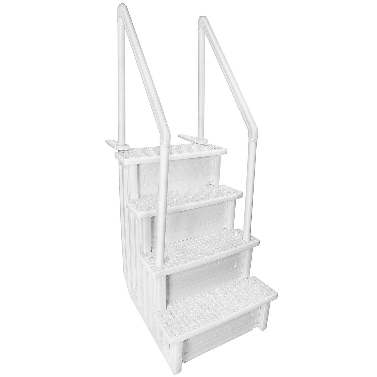Deluxe AFrame AboveGround Swimming Pool Ladder Large Entry Non Slip White 836911006004 eBay