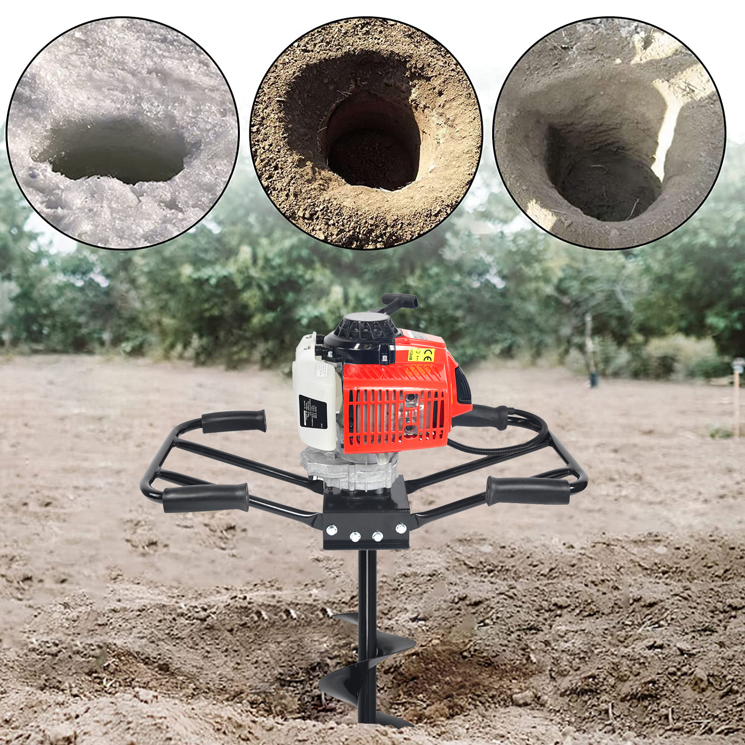 XtremepowerUS 63CC Post Hole Digger Gas Powered Earth Auger Digger 2Man Digger General