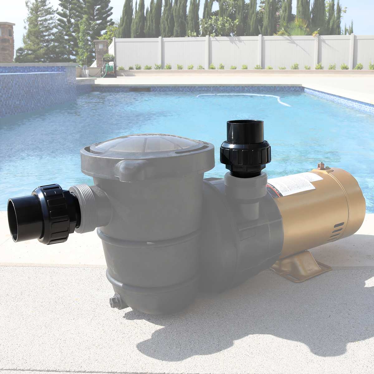 2 Union Plumbing Joints 1.5" NPT x 1.5" Swimming Pool Spa Pump Slip