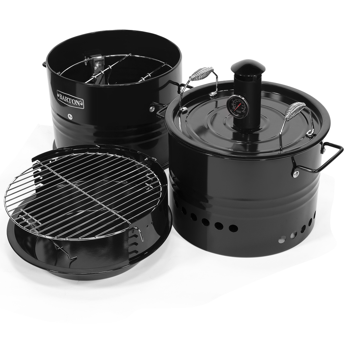 MultiFunction Barrel Pit Charcoal Smoker Grill BBQ Pizza Oven Table