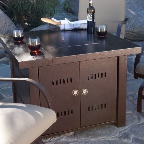 Outdoor Patio Heaters Lpg Propane Fire Pit Heater Hammered Bronze