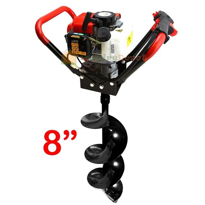 2.3HP 55cc Gas Post Earth ice dirt Hole auger Digger Borer 2 Auger bits