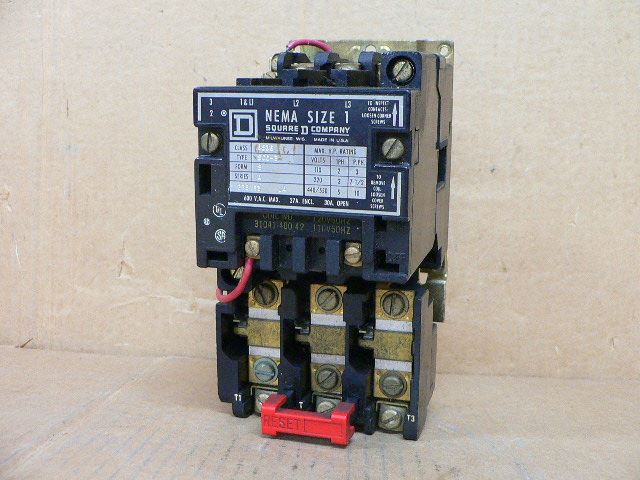 Square D 8536 SC0 3 Starter NEMA Size 1 600V 10HP Coil 110/120V