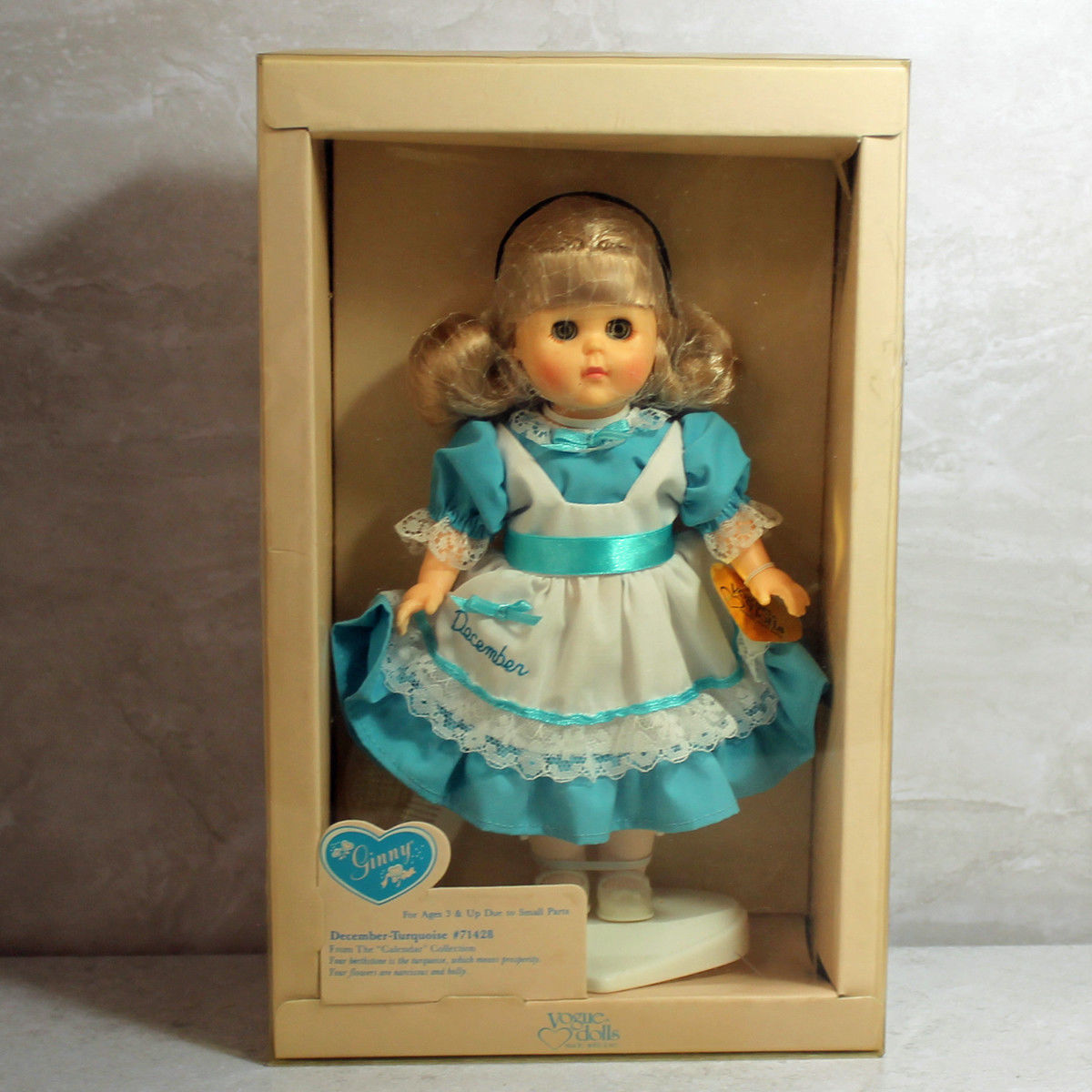Ginny, DecemberTurquoise Vogue 8 Inch Doll With Stand In Box eBay