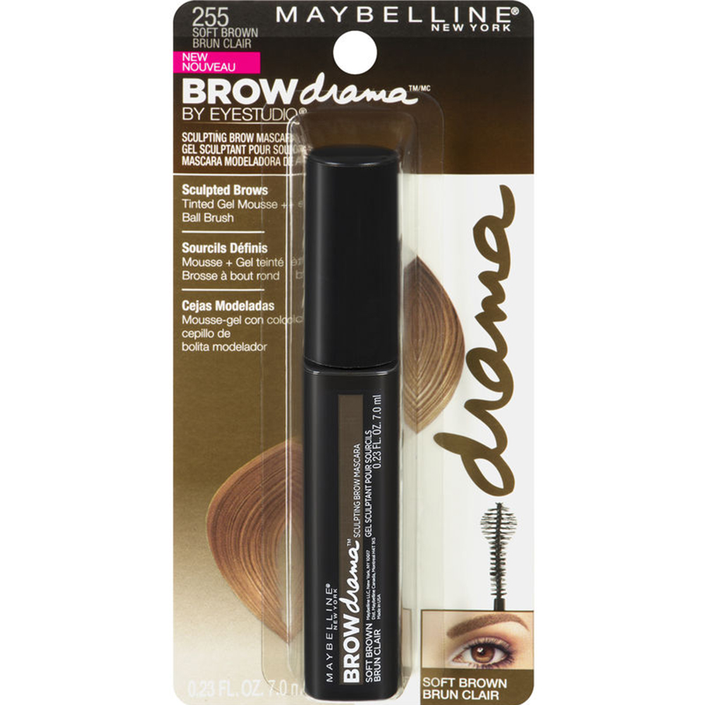 Maybelline Eye Studio Brow Drama Sculpting Brow Mascara, Soft Brown 255