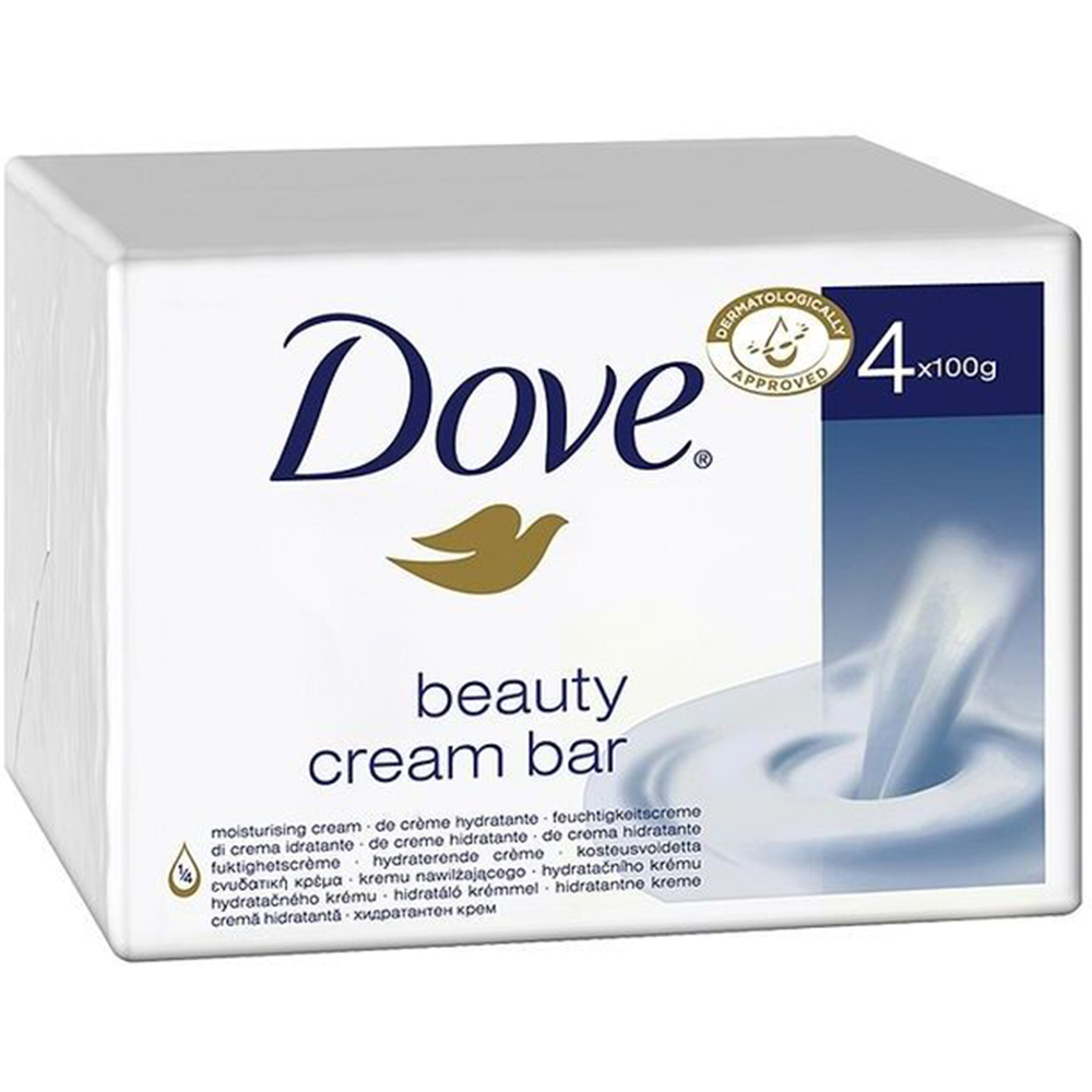 Dove Beauty Cream Bar Moisturizing Cream 4 Count X 100g 8000700000050