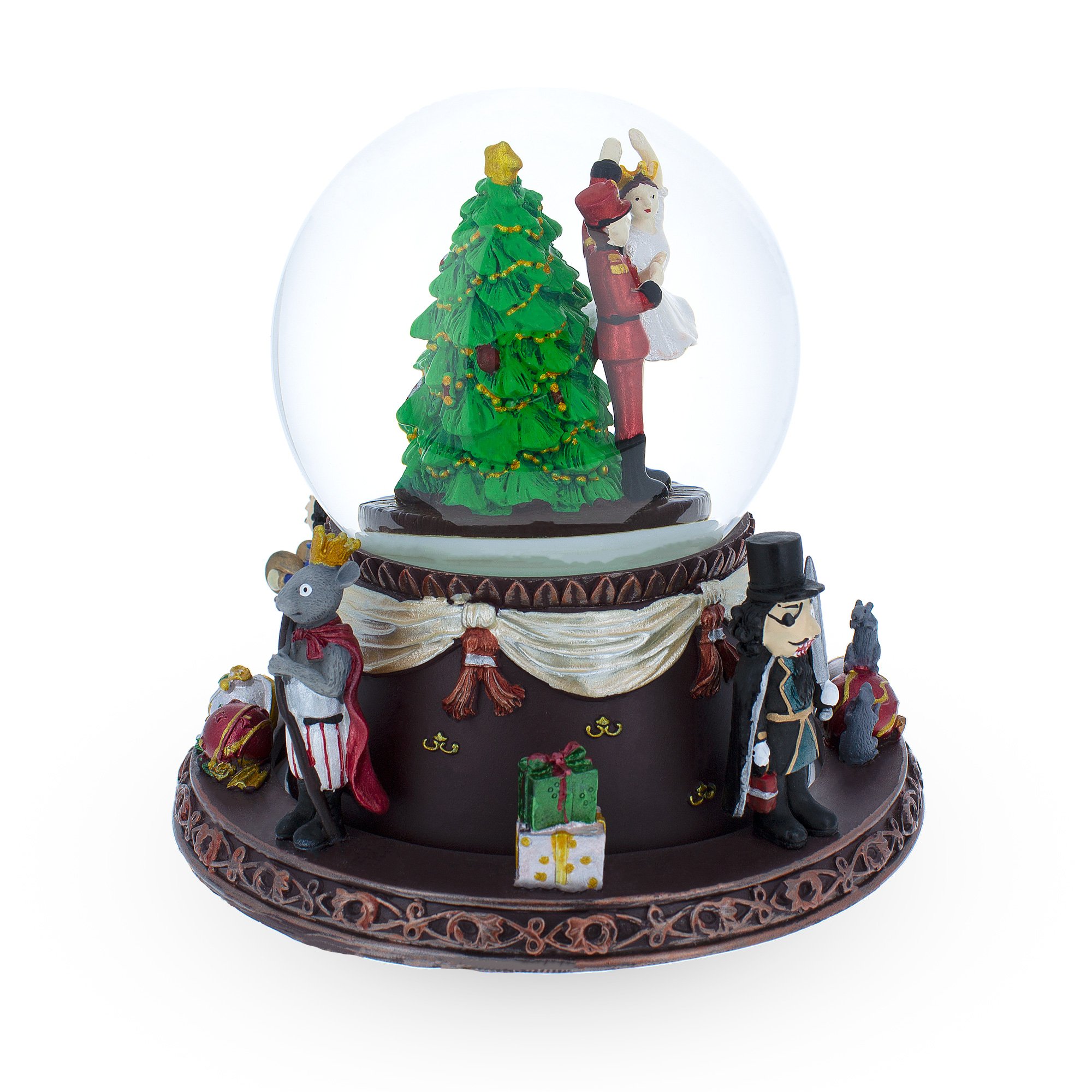 Nutcracker Dancing with Clara Spinning Musical Snow Globe 670579399807