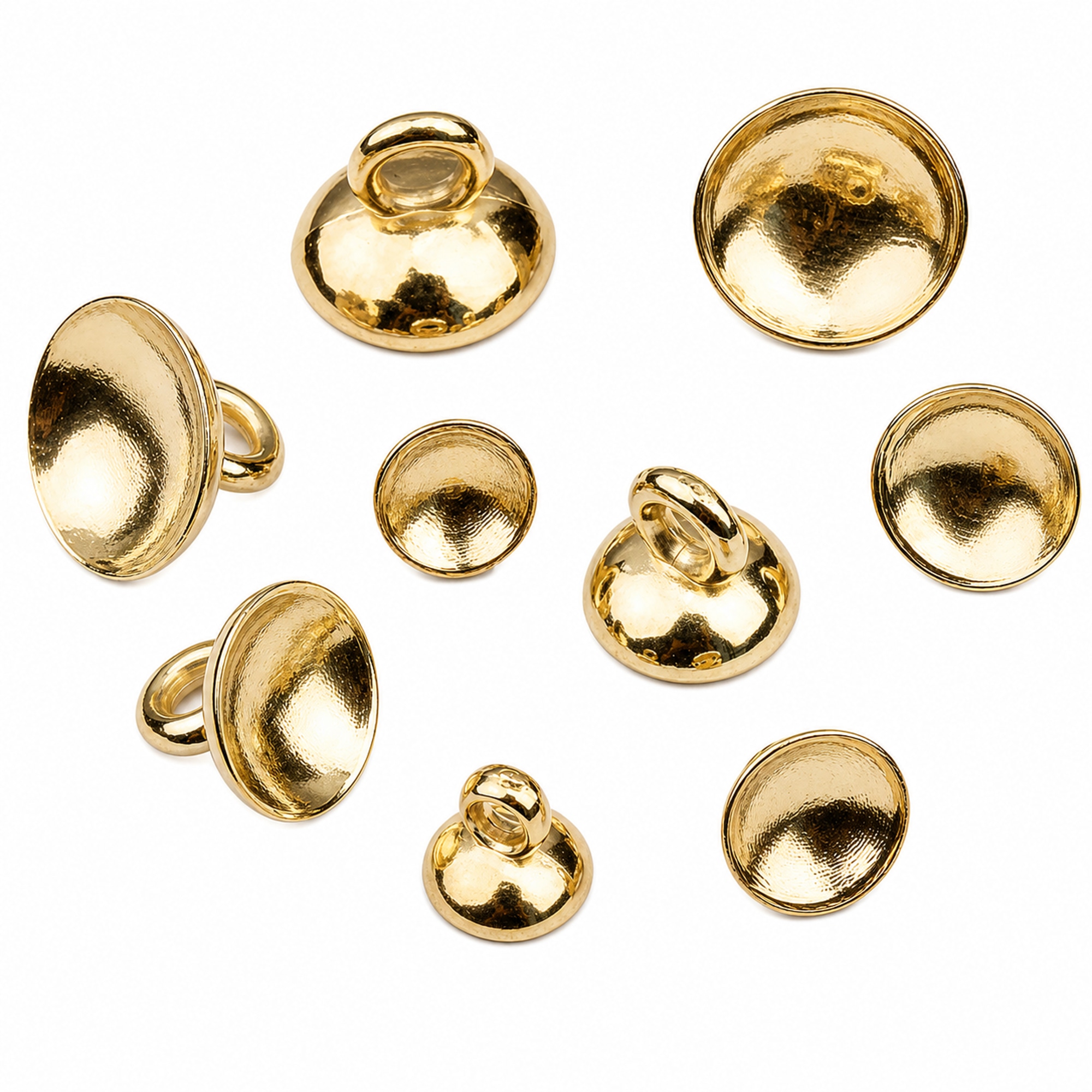 10 Gold Tone Plastic Ornament Caps - Ball or Egg Top Findings, End Caps 0.38 Inches (10mm)