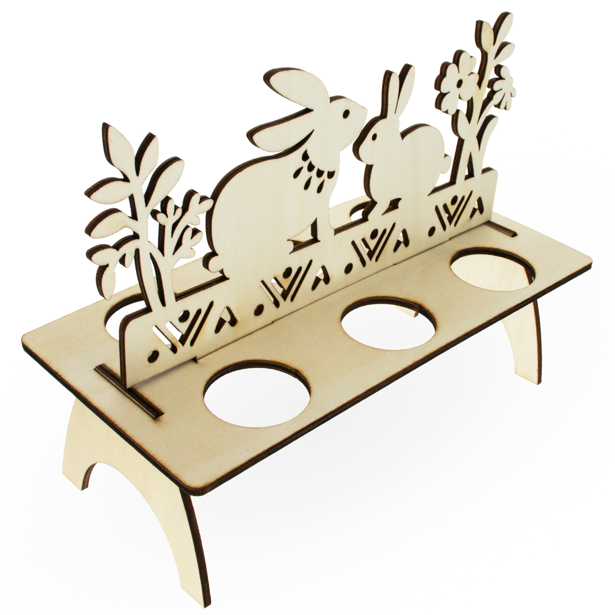 Bunnies Wooden Multiple Egg Shelf Stand Holder Display