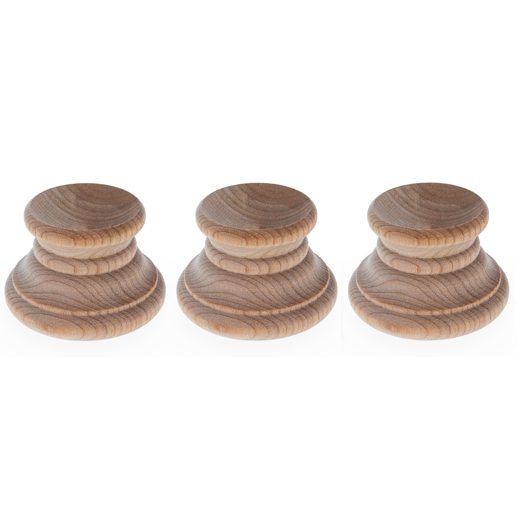 Set of 3 Unfinished Wooden Egg Stands Holders Displays 1.15 Inch Tall