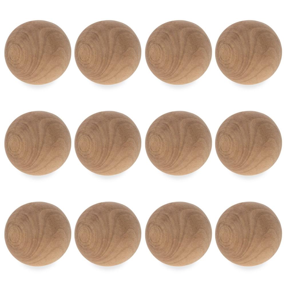 12 Unfinished Unpainted Wooden Balls for Craft DIY 1.5 Inches