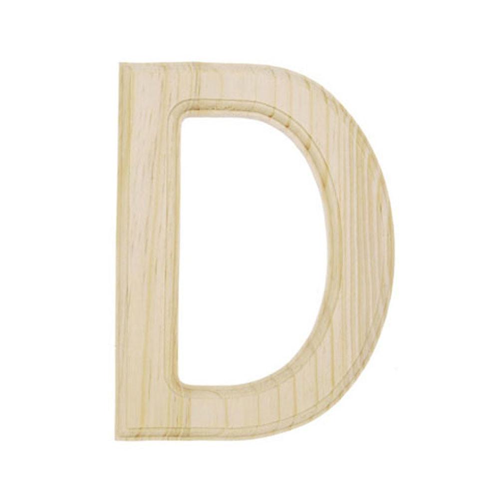 Unfinished Unpainted Wooden Letter D (6 Inches)