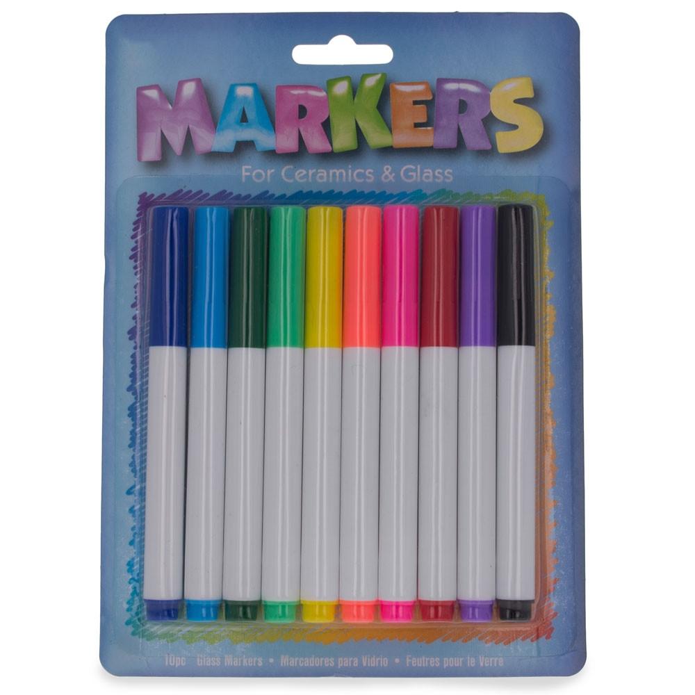 Set of 10 NonToxic Markers for Ceramics & Glass 670579366786 eBay